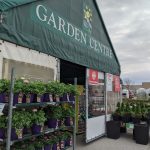an assembled garden centre stocked with plants ready for sale
